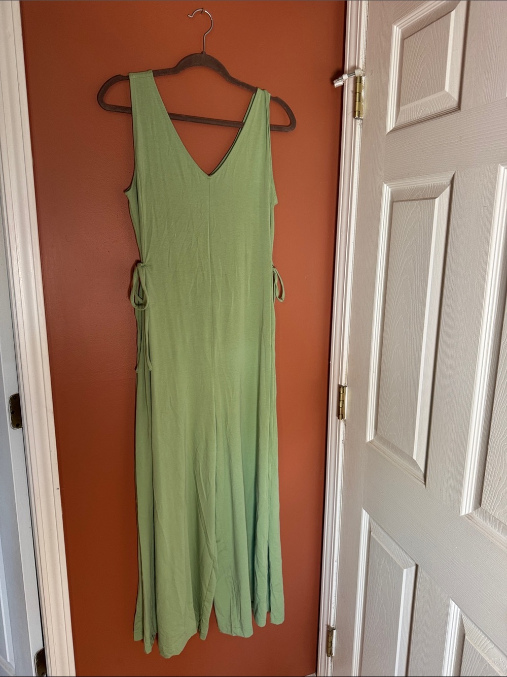 NWOT AnyBody Sage Green Sleeveless V-Neck Jumpsuit